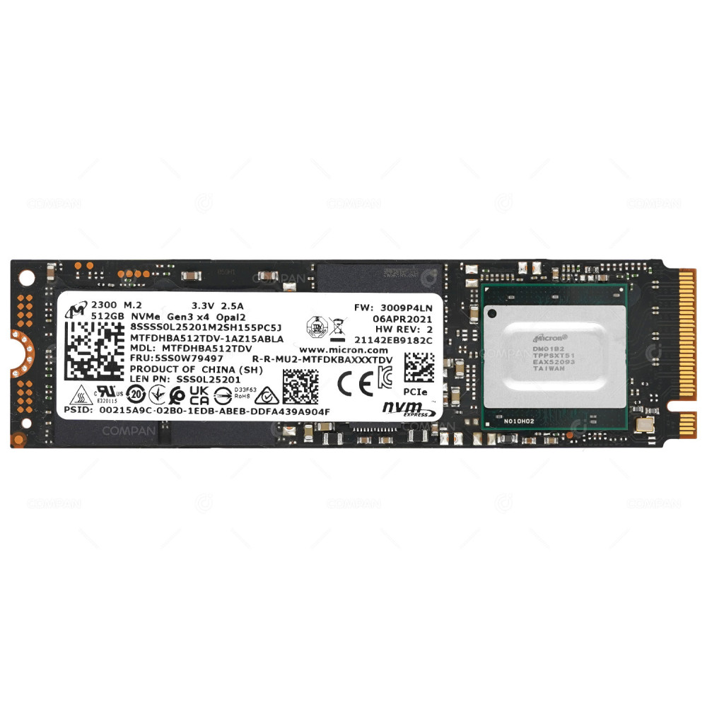5SS0W79497 LENOVO 512GB M.2 2280 NVME PCIE 3.0 X4 INTERNAL SOLID STATE DRIVE MTFDHBA512TDV-1AZ15ABLA